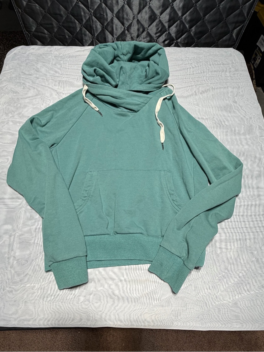 AMPERSAND AVE Teal‎ Funnel Neck Hoodie with Drawstrings